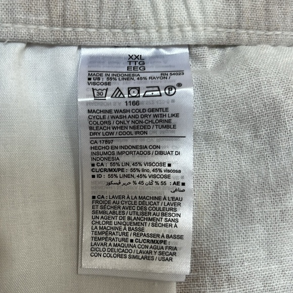 Old Navy loose fit drawstring shorts linen blend white cream elastic waist women - Picture 9 of 9